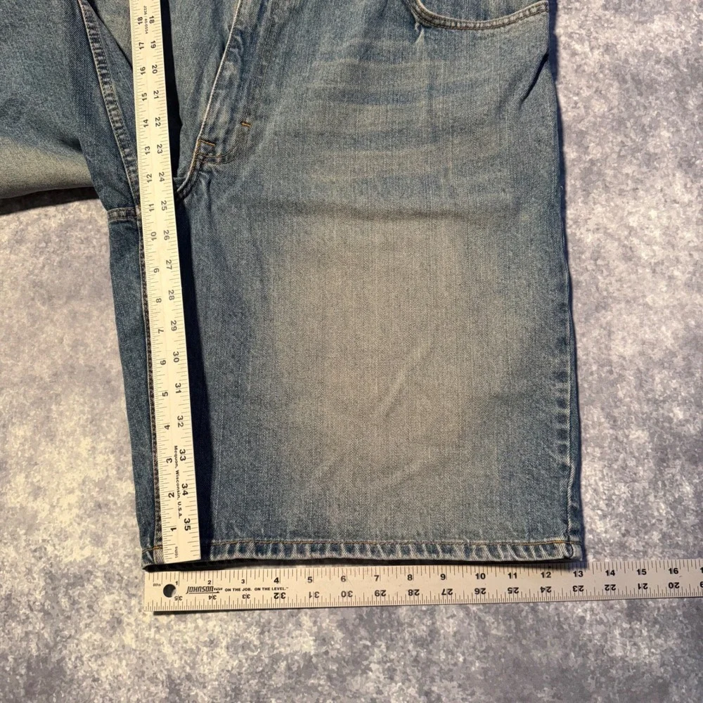 Y2K Urban Pipeline Mens Blue Denim Jean Shorts Size 40 Baggy Relaxed Fit‎ Cotton